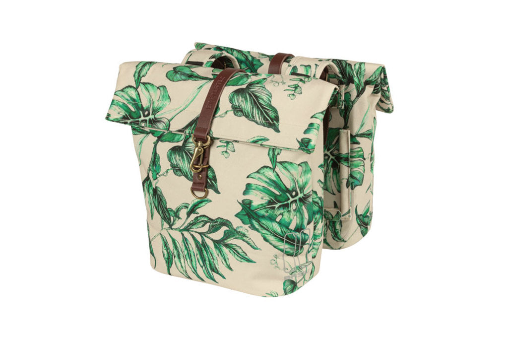 Dubbele Fietstas - Basil Ever-Green - Sandshell Beige - 28-32 Liter Dubbele Fietstas - Basil Ever-Green - Sandshell Beige - 28-32 Liter